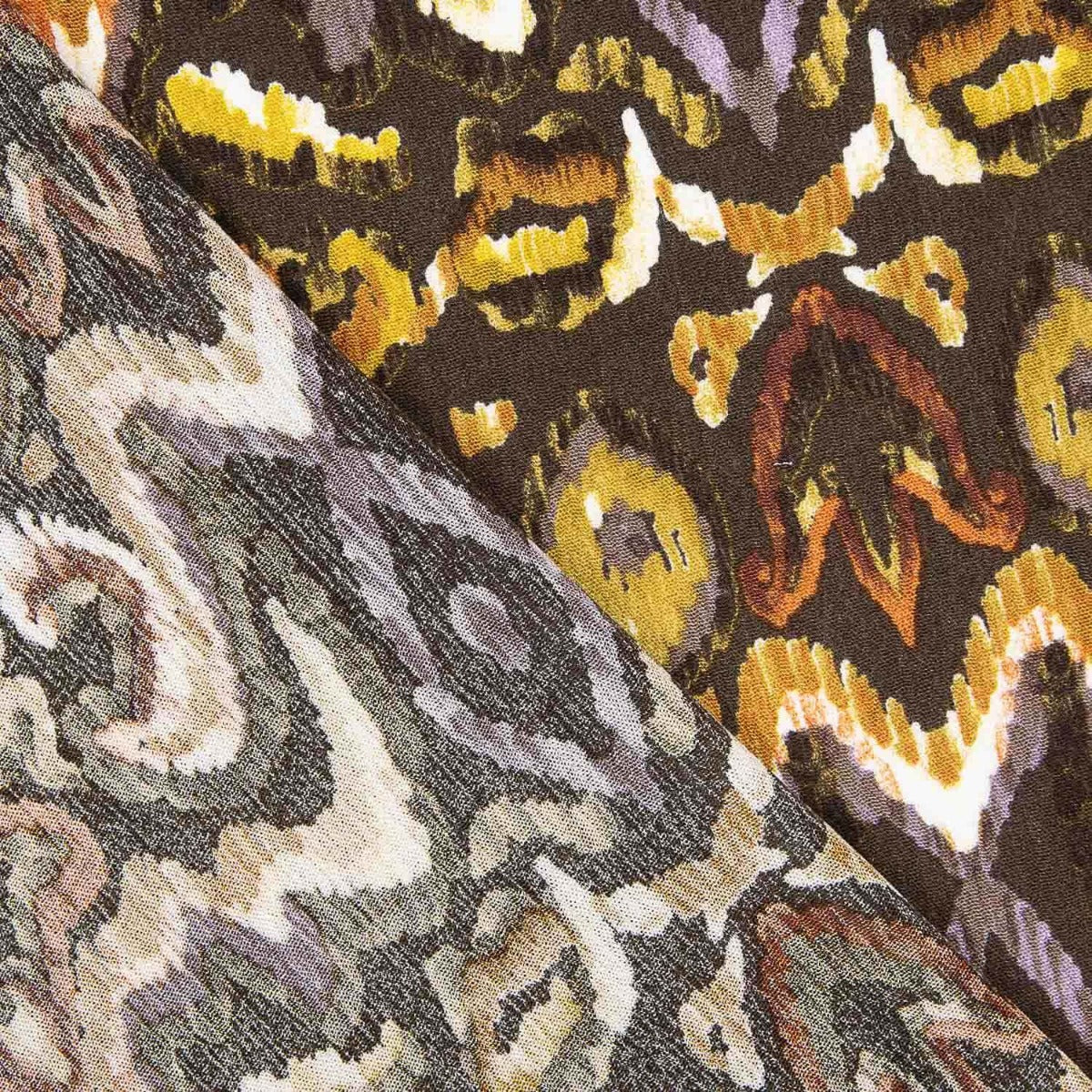 Viscose Estampada Sanyo Caqui Escuro - Ribes y Casals