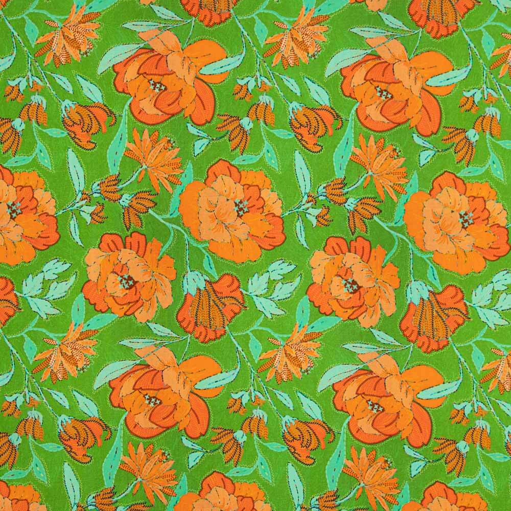 Viscosa Flor Malibú Verde - Ribes y Casals