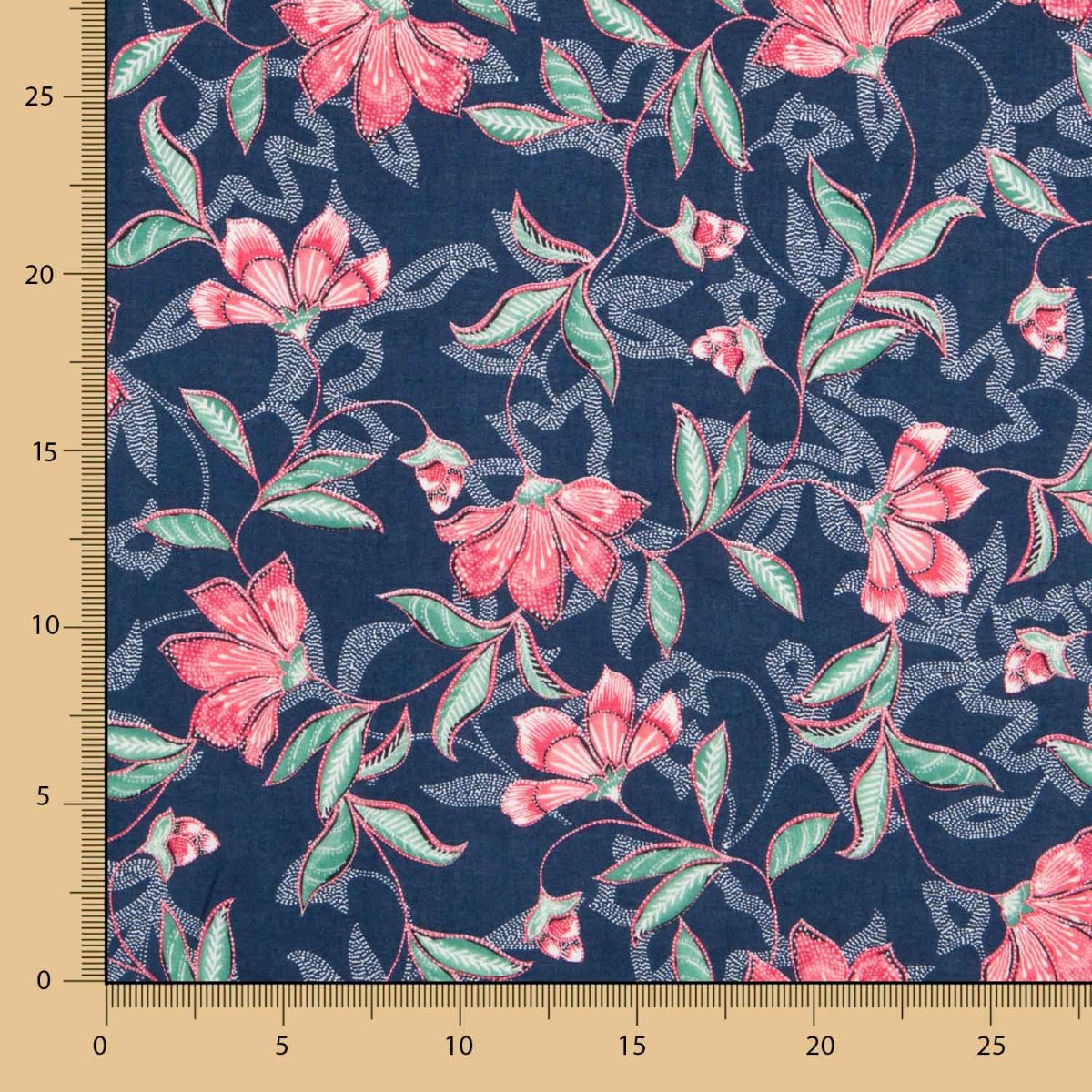 Viscose Floral Delhi Azul - Ribes y Casals