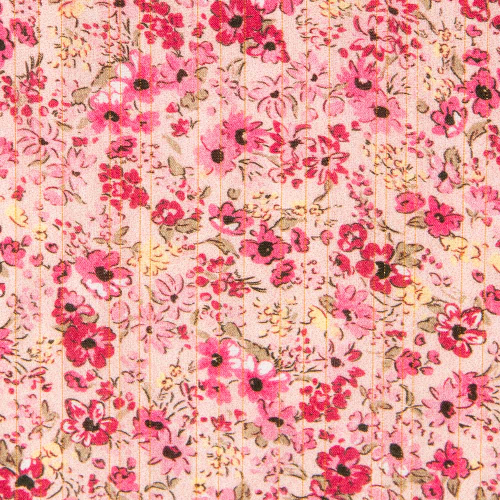 Viscosa Florecitas Fucsia - Ribes y Casals