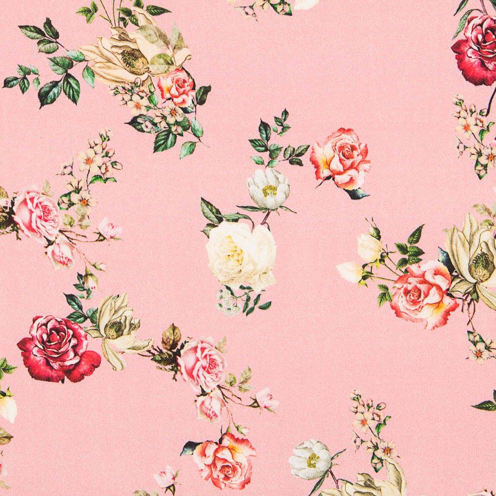 Viscose Flores Rosa - Ribes y Casals