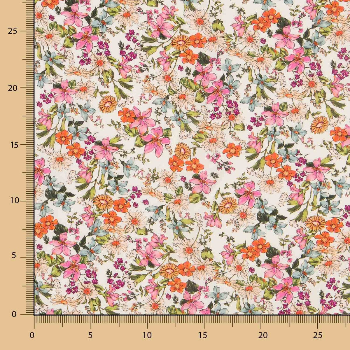 Viscose Flores Selvagens Ecru - Ribes y Casals