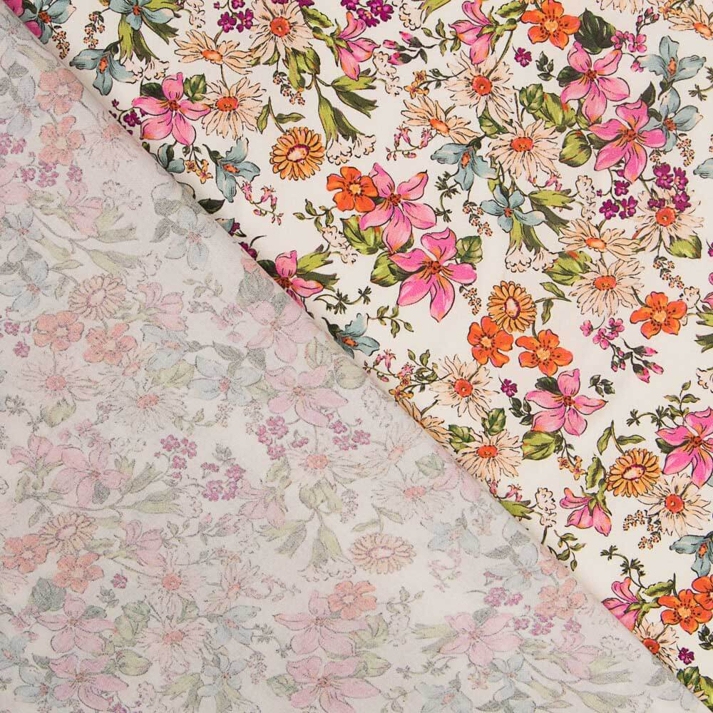 Viscose Flores Selvagens Ecru - Ribes y Casals