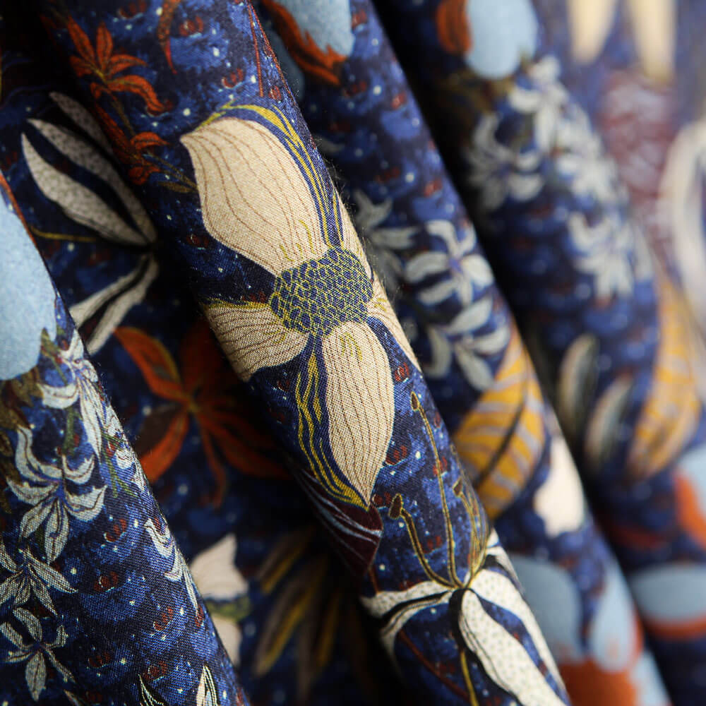 Viscose Folk Azul Marinho - Ribes y Casals