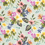 Burlington Fino Flores Verde Água - Ribes y Casals