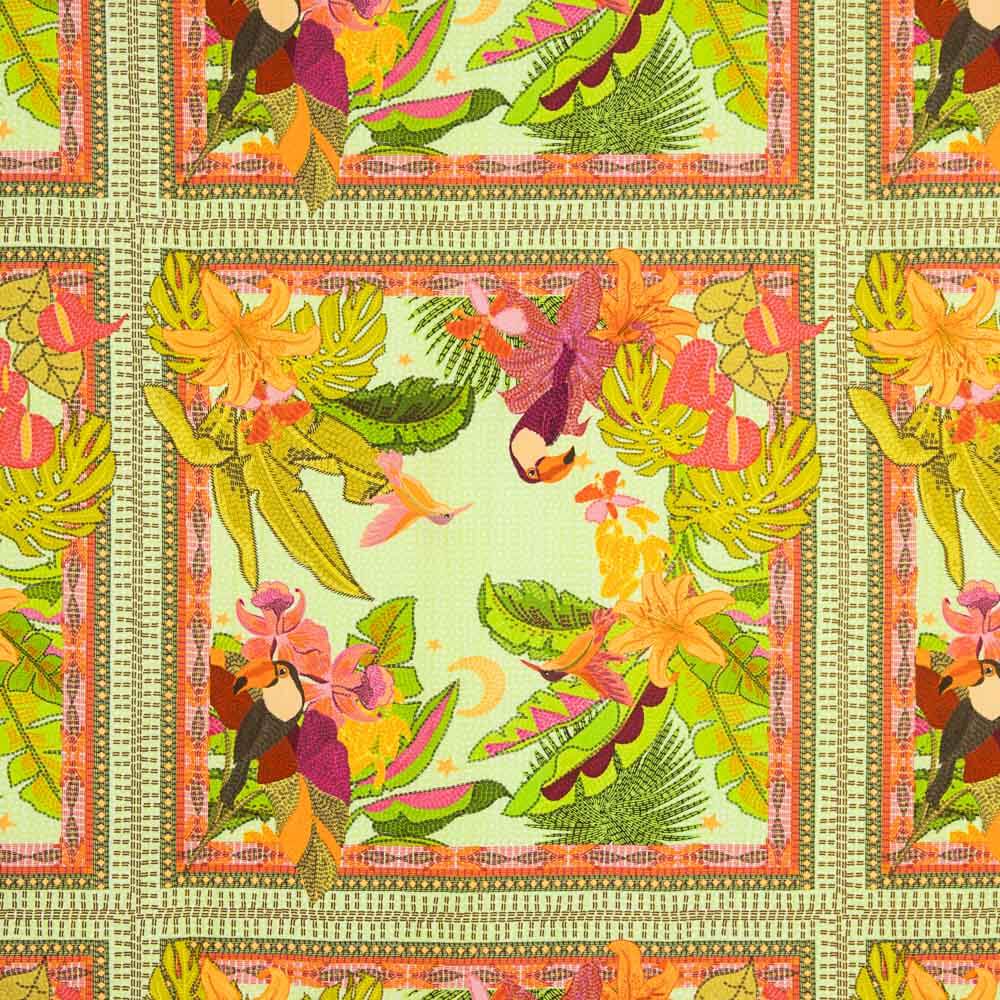 Viscosa Recuadro Tropical Verde - Ribes y Casals