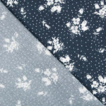 Viscose Bolinhas Floral Azul Noite - Ribes y Casals