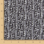 Viscose Faixas Florais Preta - Ribes y Casals