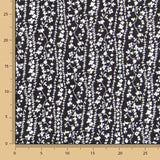 Viscose Faixas Florais Preta - Ribes y Casals