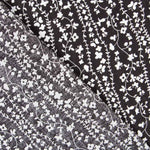 Viscose Faixas Florais Preta - Ribes y Casals