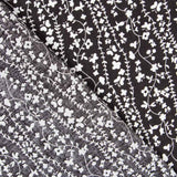 Viscose Faixas Florais Preta - Ribes y Casals