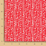 Viscose Faixas Florais Vermelha - Ribes y Casals