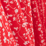 Viscose Faixas Florais Vermelha - Ribes y Casals