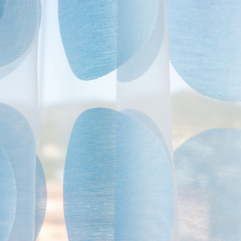 Cortina de Rede com Estampado Geométrico Azul Claro - Ribes y Casals