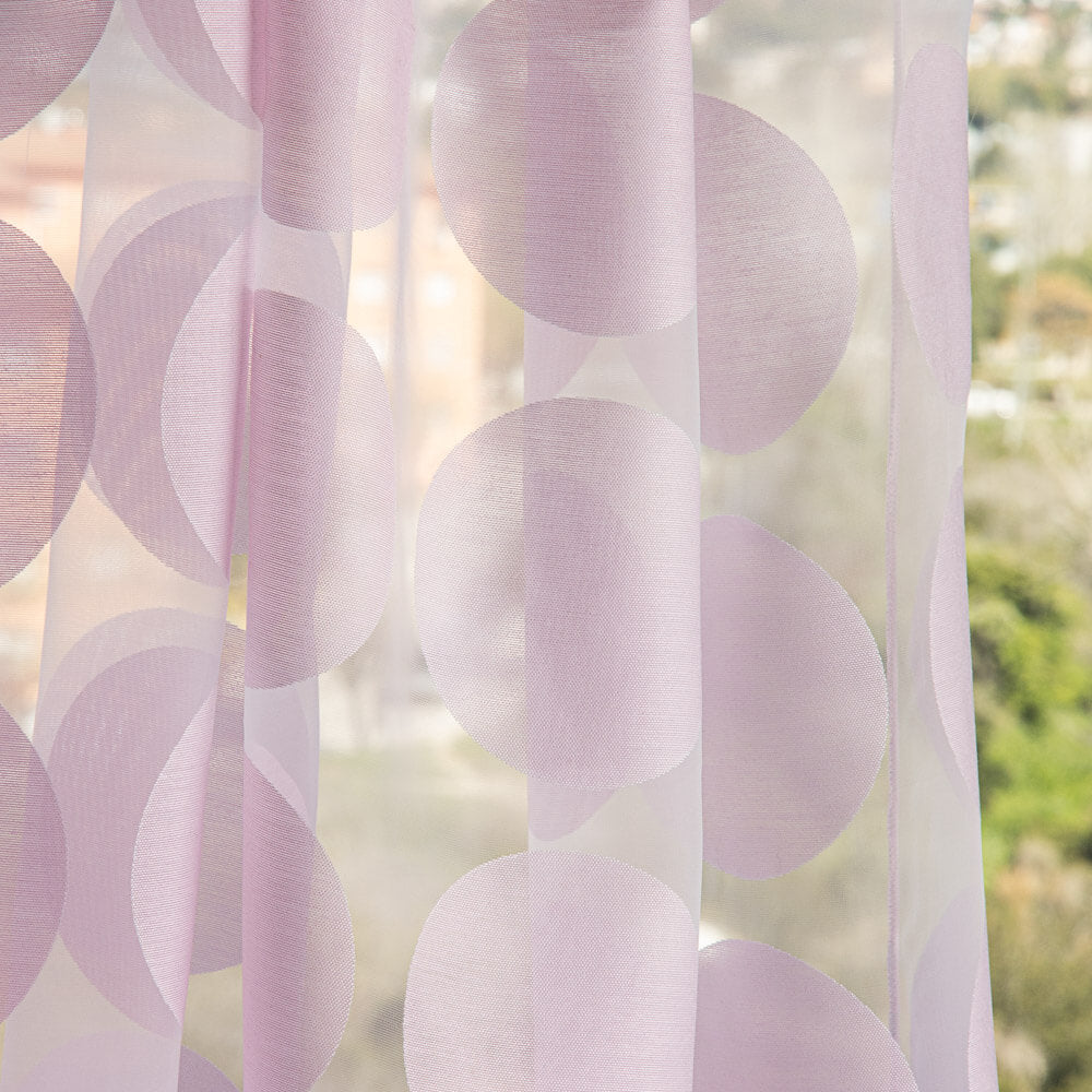 Cortina de Rede com Estampado Geométrico Rosa - Ribes y Casals