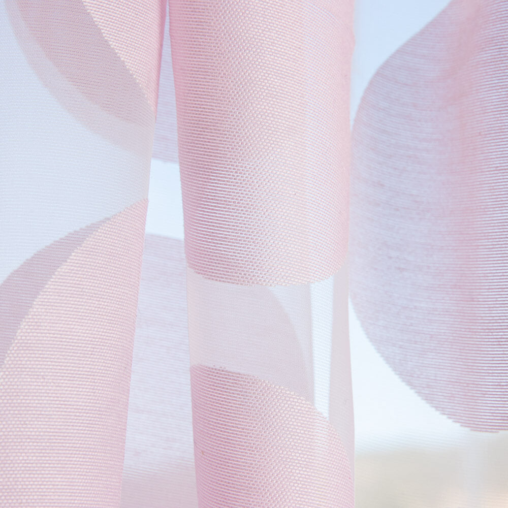 Cortina de Rede com Estampado Geométrico Rosa - Ribes y Casals