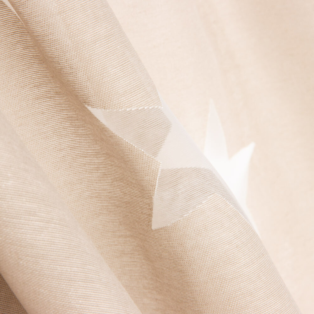 Retal Visillo Devoré Estrellas Beige 100x280 cm - Ribes y Casals