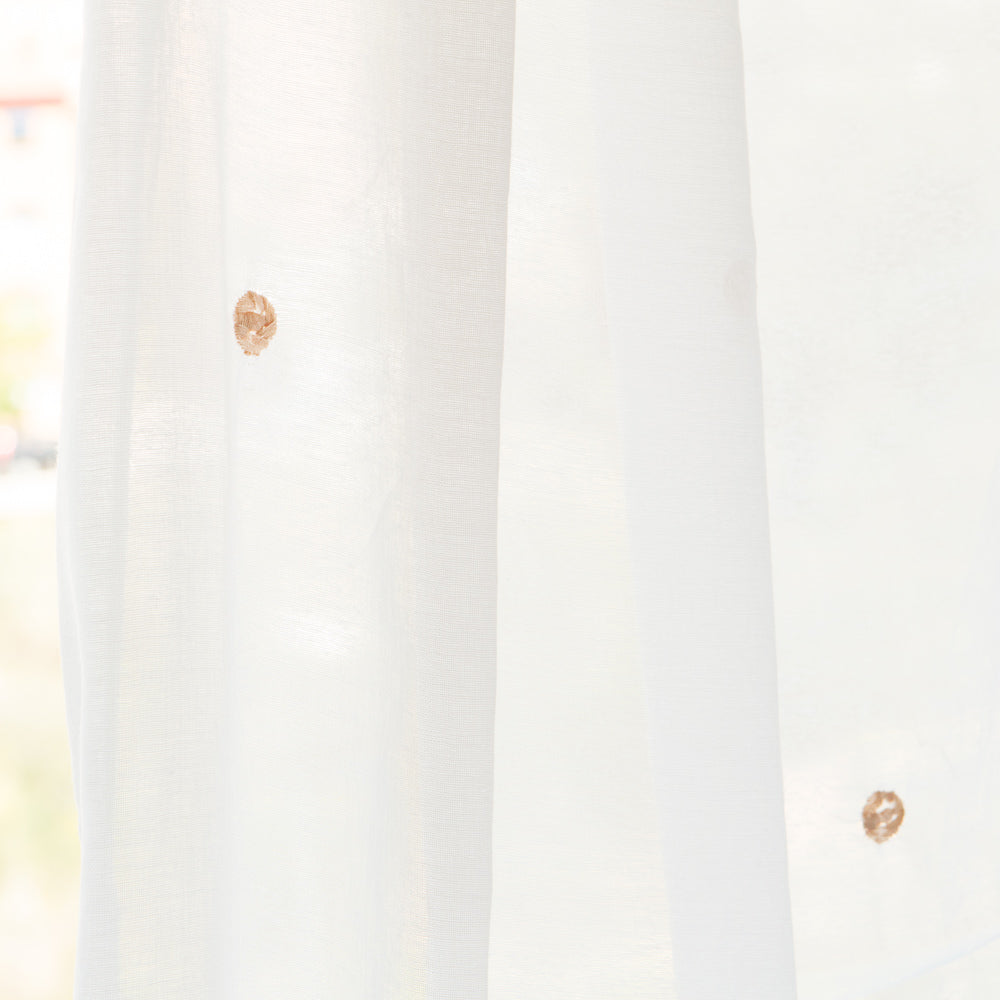 Tecido Cortina Poliéster Círculos Caramelo - Ribes y Casals