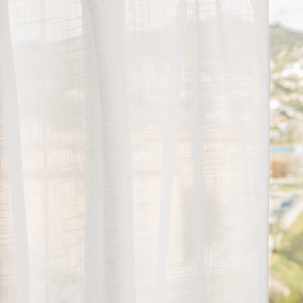 Cortina Rústica Poliéster Branco Natural - Ribes y Casals
