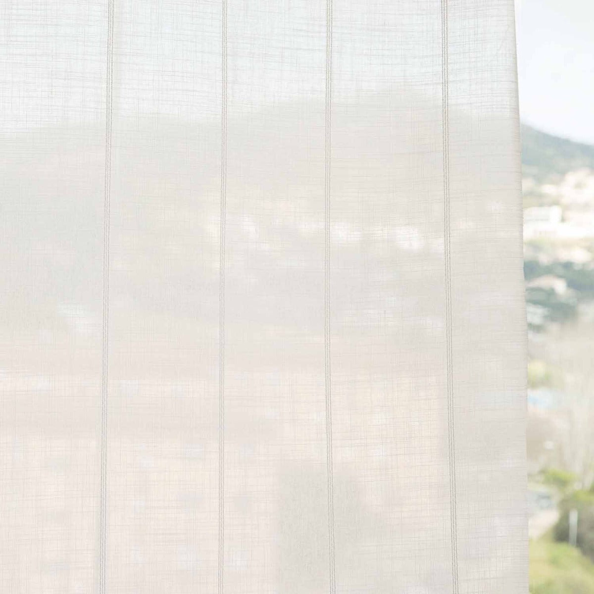 Visillo Raya Jacquard Blanco - Ribes y Casals