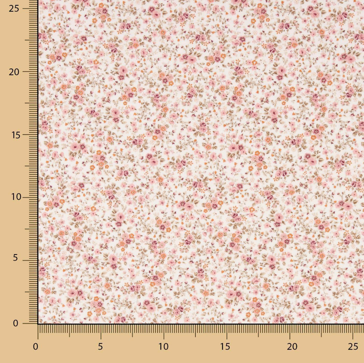 Viyela Algodão Flores cor-de-rosa - Ribes y Casals