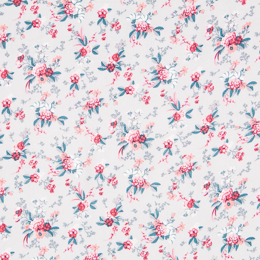 Franela Flor Cretone Cinzento - Ribes y Casals