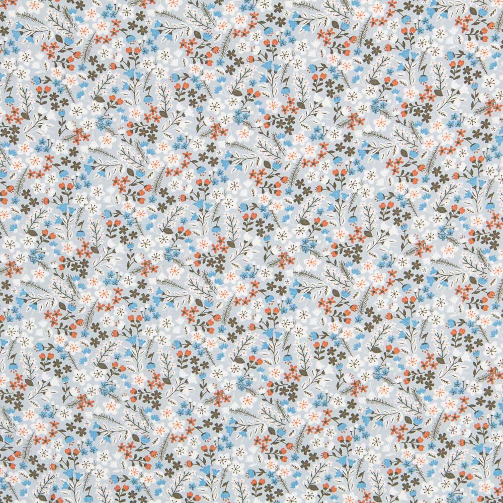 Viyela Flores Raminhos Celeste - Ribes y Casals