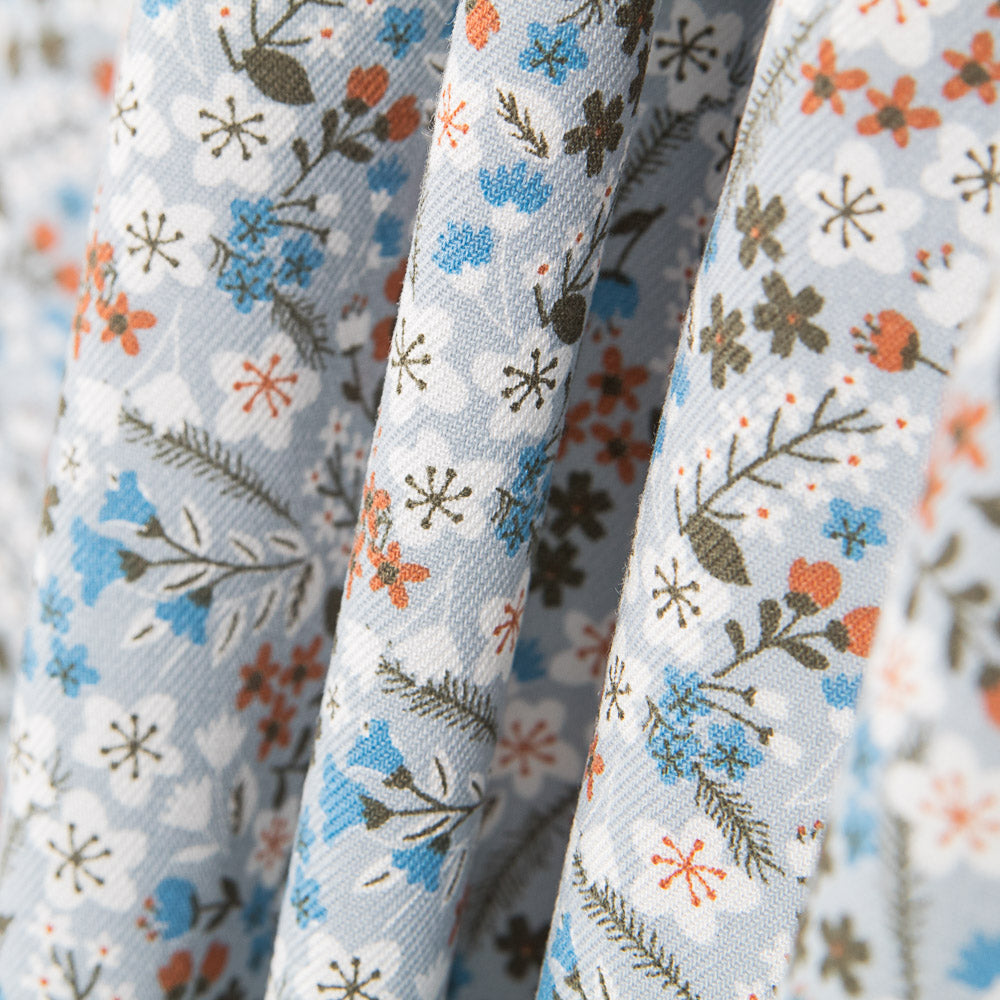 Viyela Flores Raminhos Celeste - Ribes y Casals