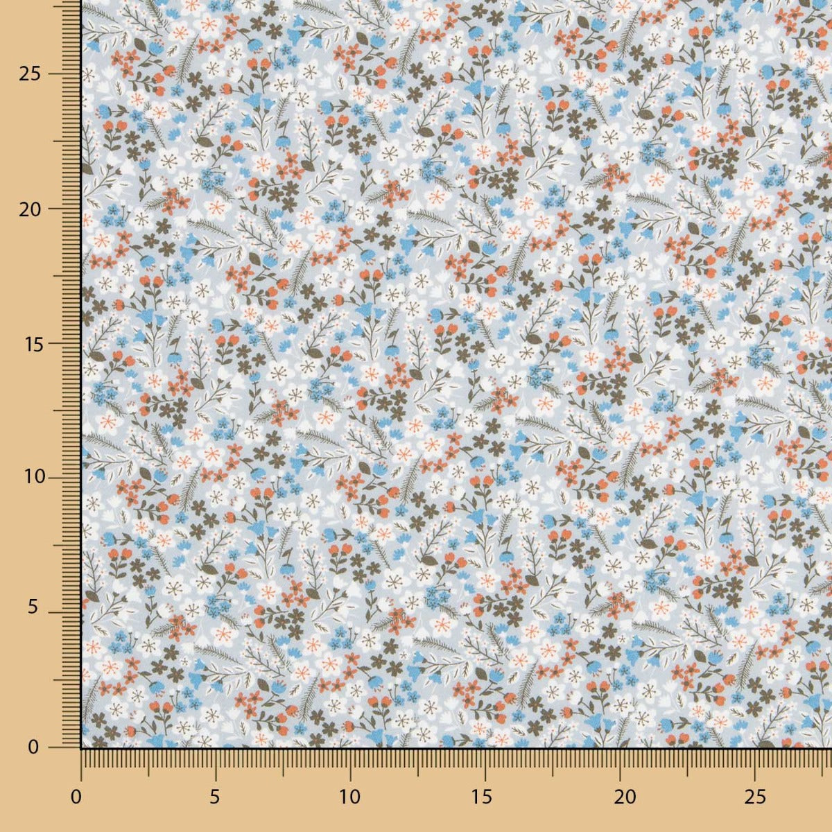 Viyela Flores Raminhos Celeste - Ribes y Casals