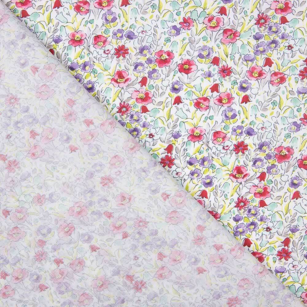 Voile Algodão Flores Nimes Vermelho - Ribes y Casals