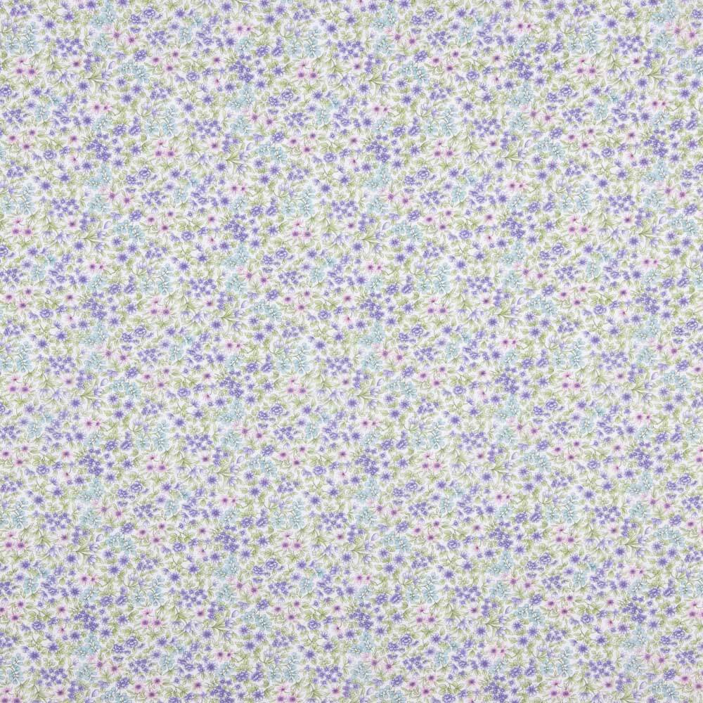 Voile Algodão Flores Scarlet Lilás - Ribes y Casals