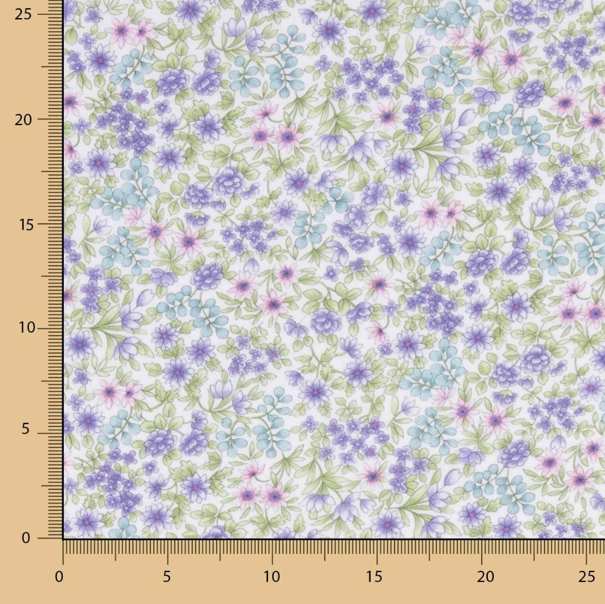 Voile Algodão Flores Scarlet Lilás - Ribes y Casals