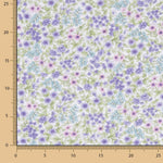 Voile Algodão Flores Scarlet Lilás - Ribes y Casals