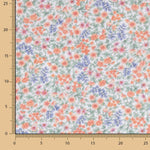 Voile Algodão Flores Scarlet Laranja - Ribes y Casals