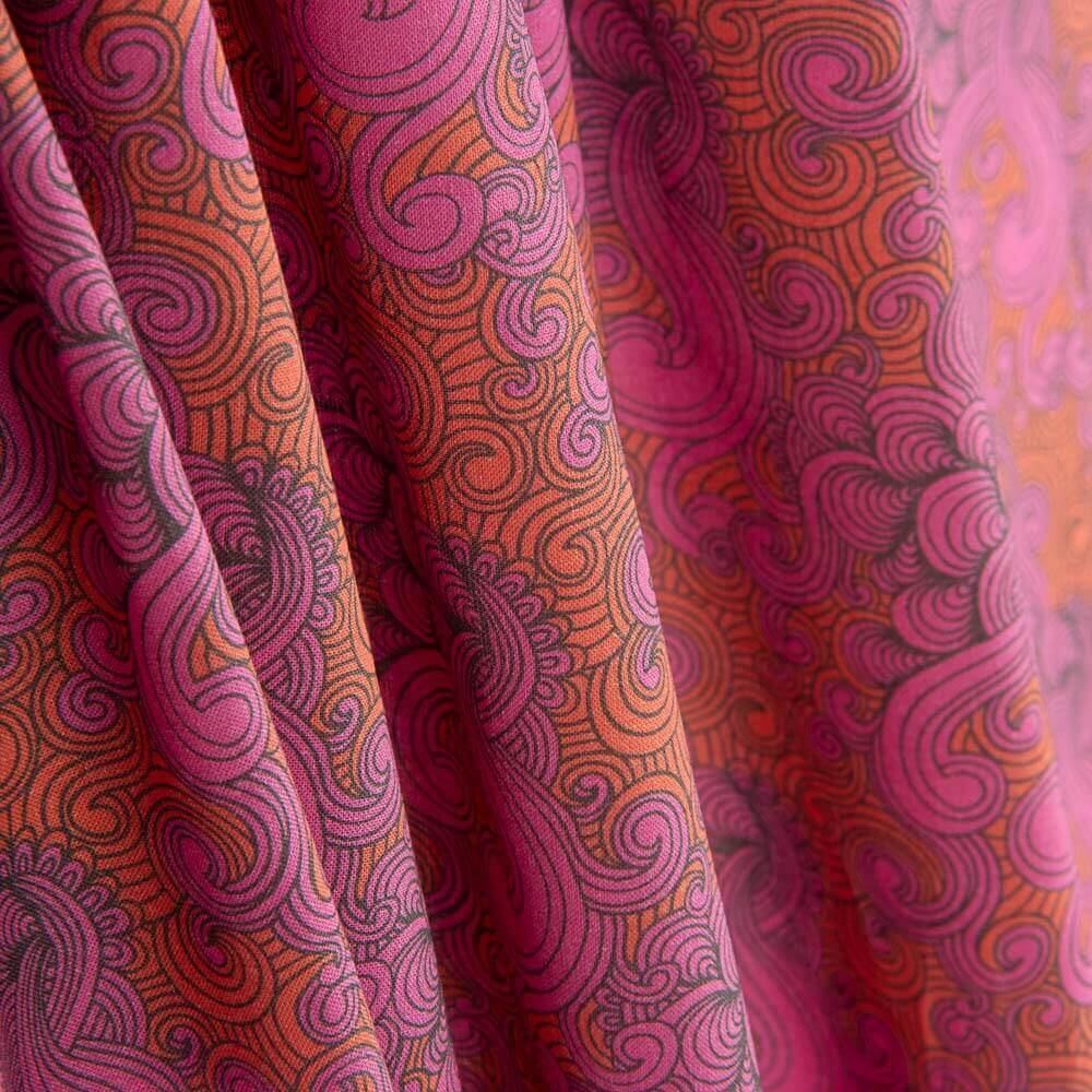 Voile Algodão Supima Print 07 Rosa - Ribes y Casals