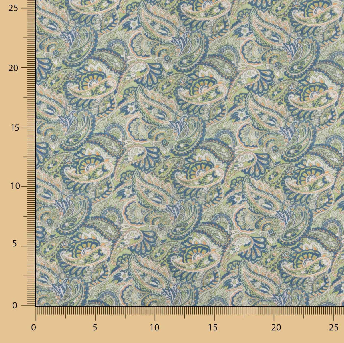 Voile Algodão Supima Print 09 Azul - Ribes y Casals