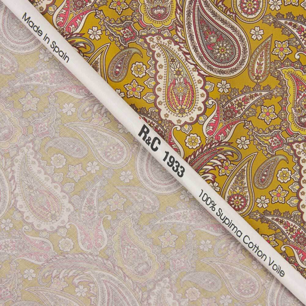 Voile Algodão Supima Print 09 Mostarda - Ribes y Casals