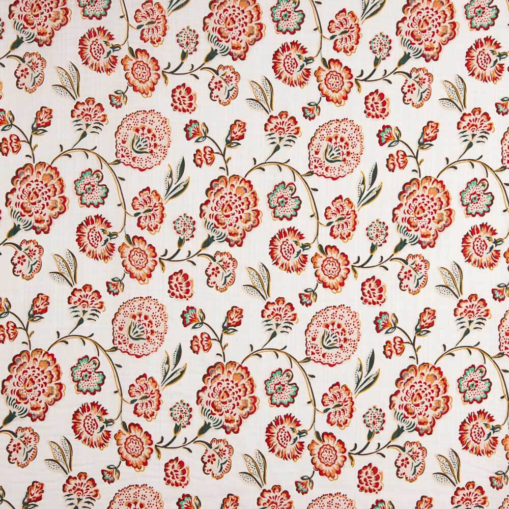 Voile Estampado Floral Branco - Ribes y Casals