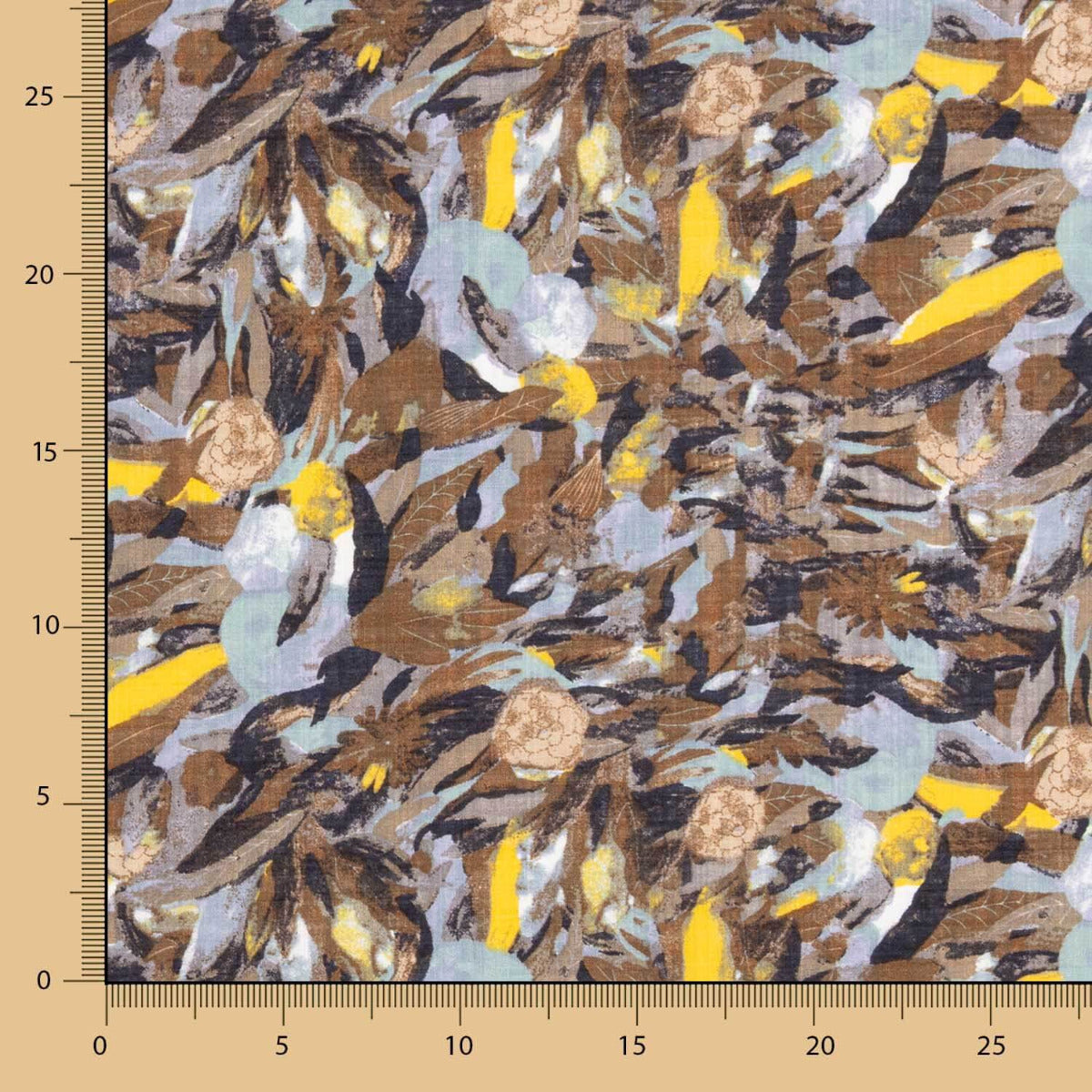 Voile Estampado Folhas Azul - Ribes y Casals