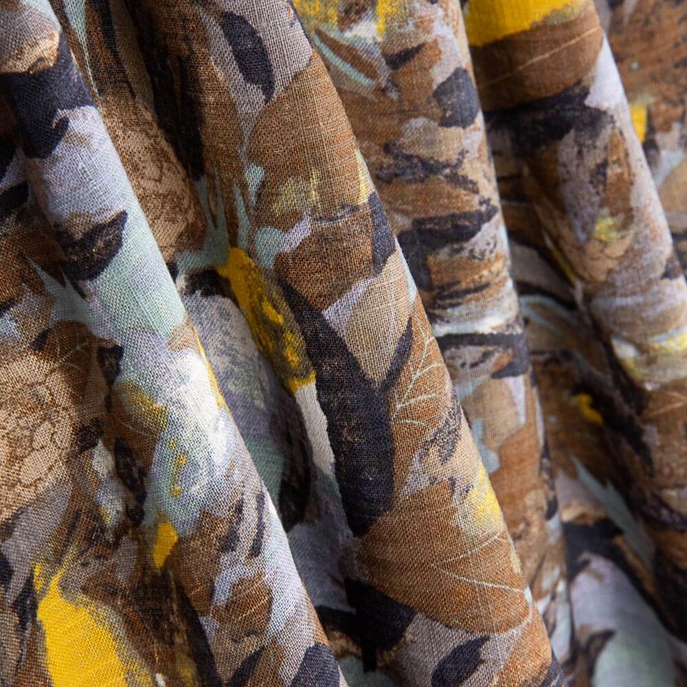 Voile Estampado Folhas Azul - Ribes y Casals