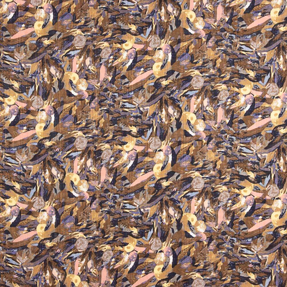 Voile Estampado Folhas Rosa - Ribes y Casals