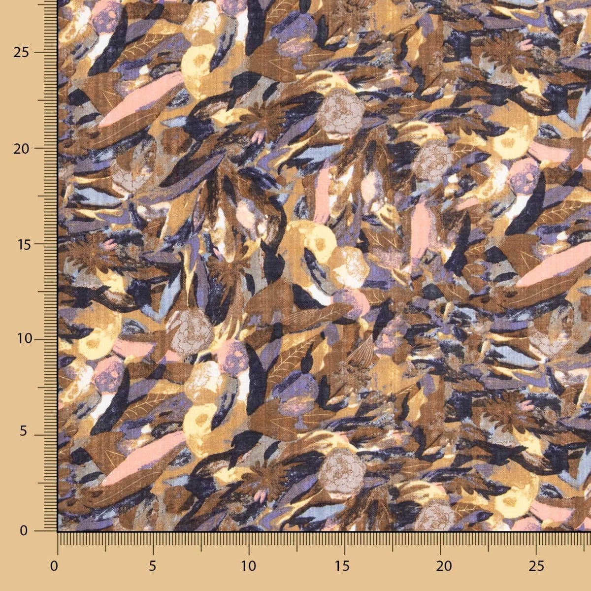 Voile Estampado Folhas Rosa - Ribes y Casals