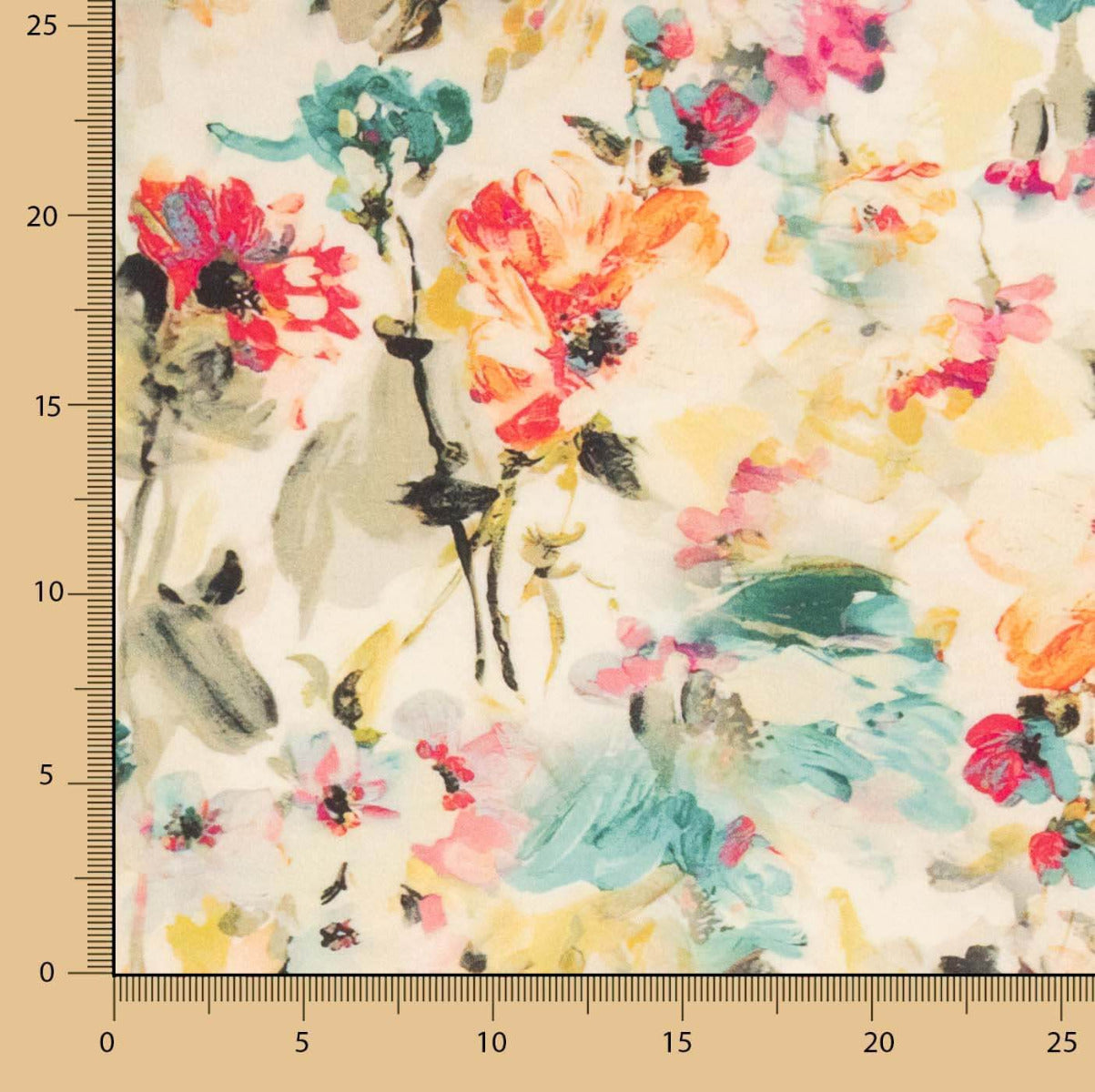 Voile Viscose Aquarela Flowers - Ribes y Casals